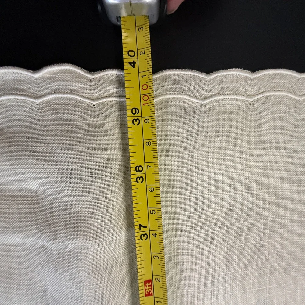 Leacock Tea Setting NT-21 Vintage Cream Linen Tablecloth and Napkins Set - Picture 6 of 9
